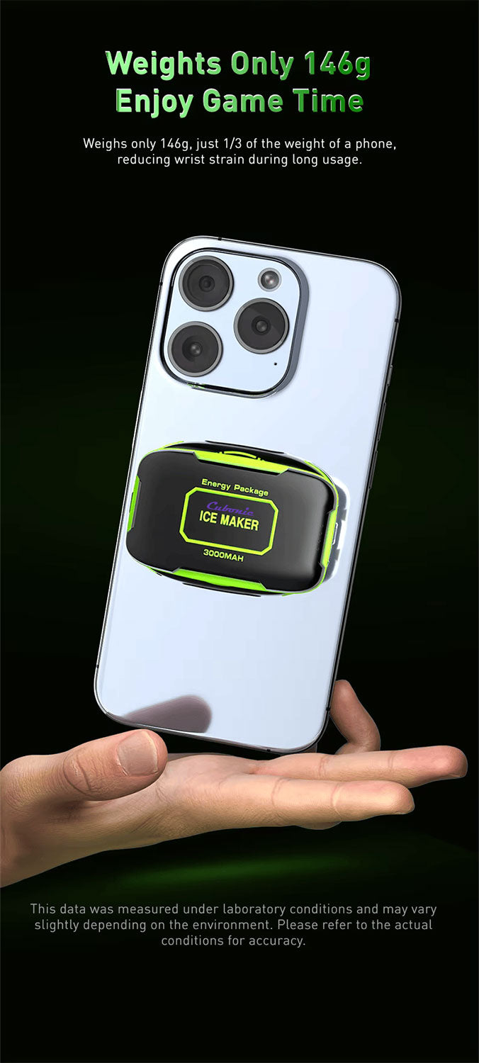 Cubonic Frostrix Power with Detachable 3000Mah Battery Type C AI Mode RGB Magnetic/Clip/Metal Adhesive Mobile Cooler