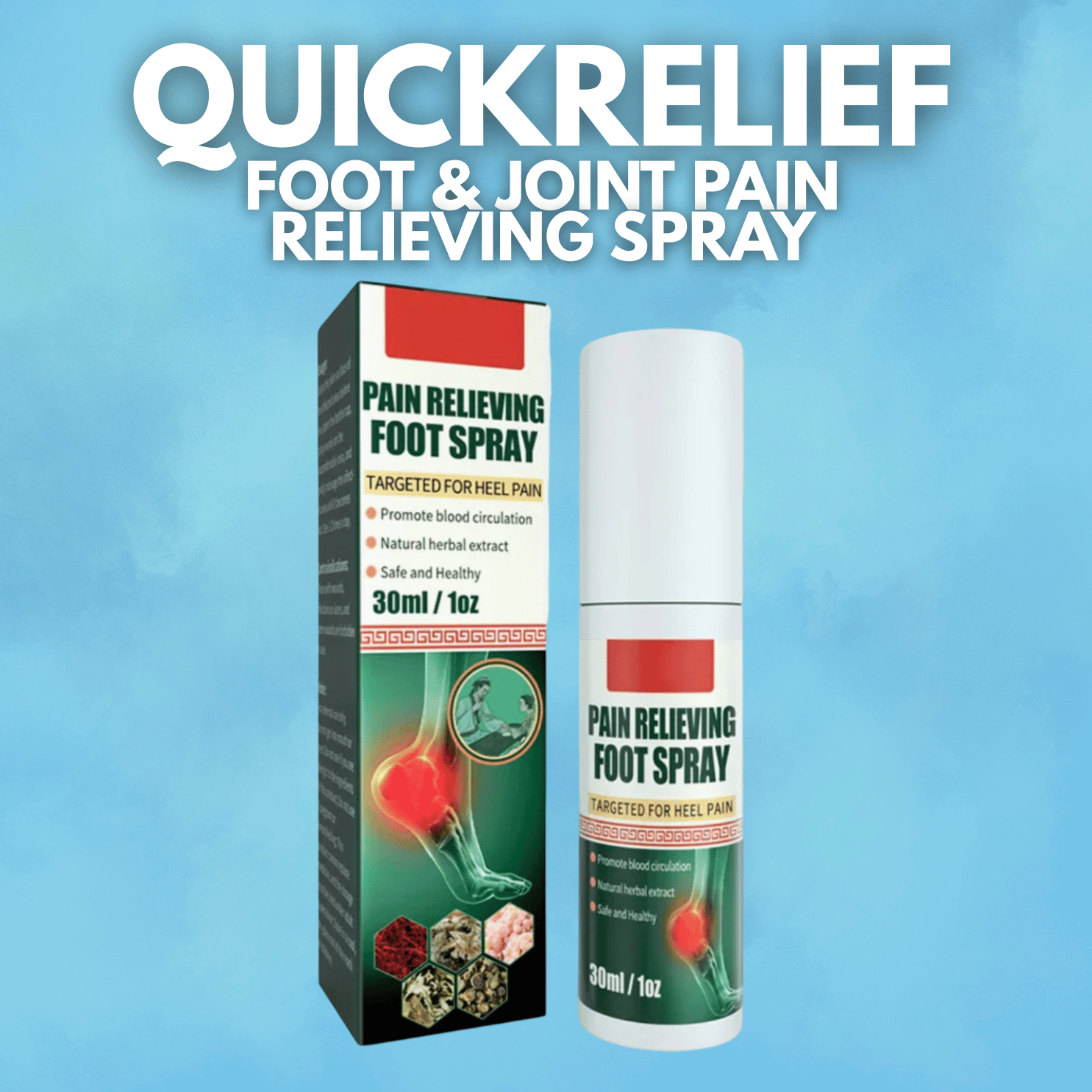 QuickRelief™ - Foot & Joint Pain Relieving Spray - (Buy 1 Get 1 Free)