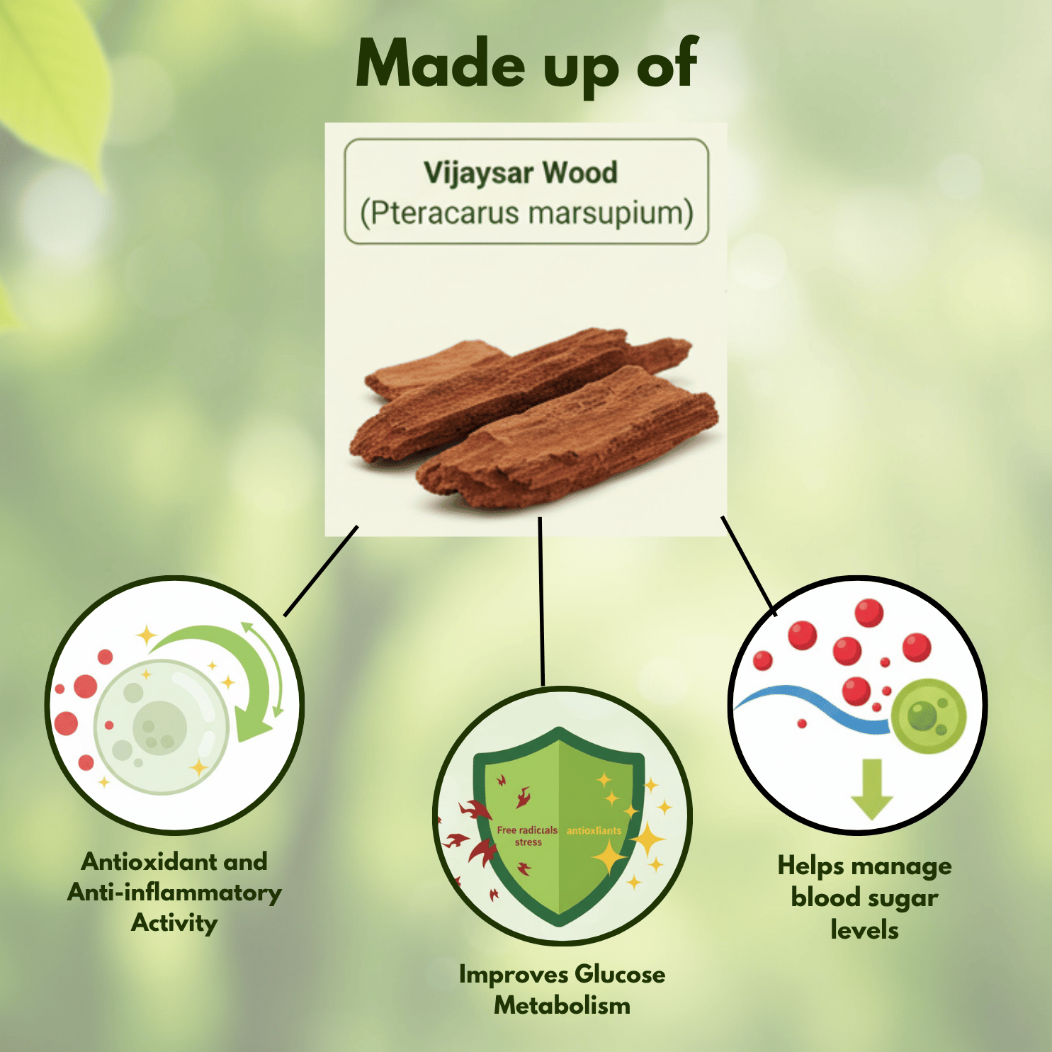 Sugar Balance Wooden Water Glass (Natural Sugar Solution)