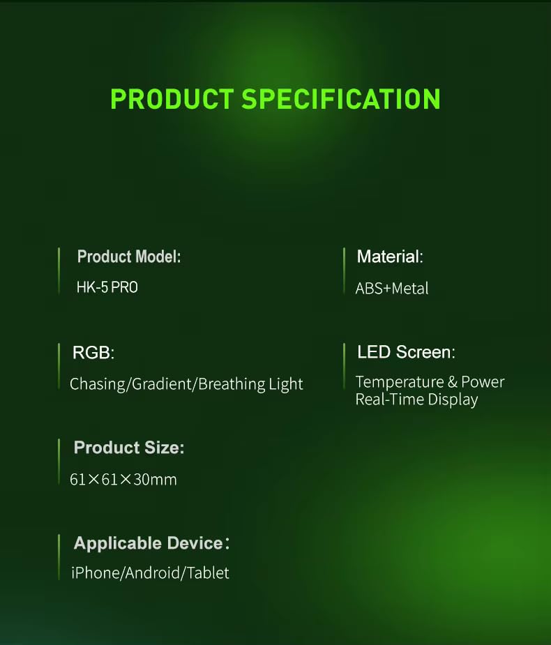 Cubonic HK5 Pro Magnetic/Detachable Grip Phone Cooler