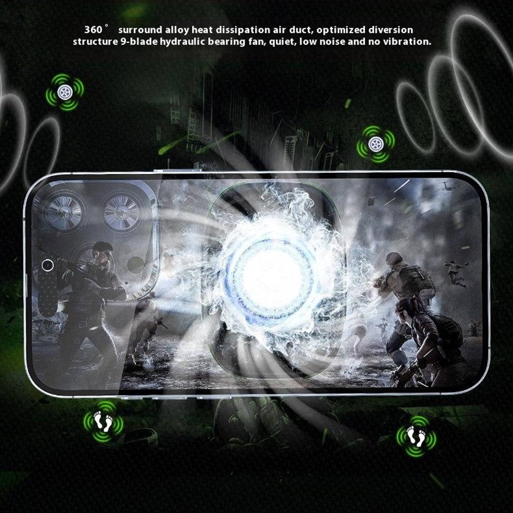Cubonic Frostrix Power with Detachable 3000Mah Battery Type C AI Mode RGB Magnetic/Clip/Metal Adhesive Mobile Cooler