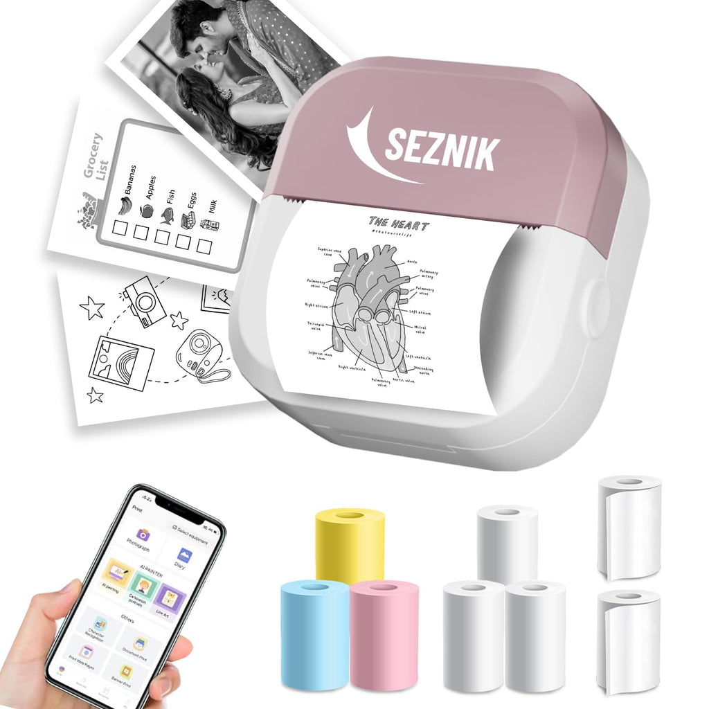 Mini Printer, Inkless, Thermal, Bluetooth, Portable Printer, Compatible Android, iOS Mobile. 1 Year Warranty