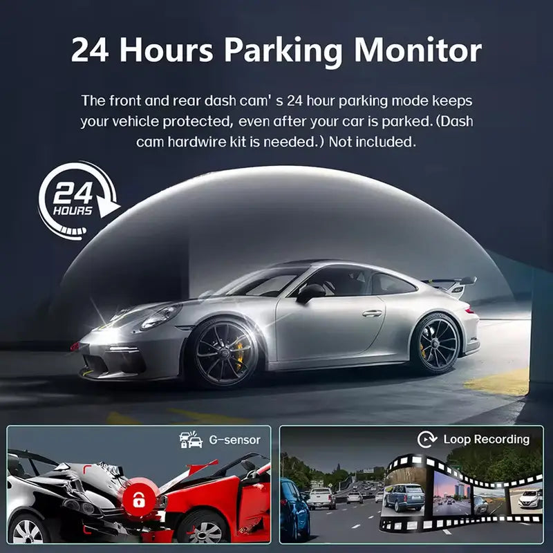 4K Quad-channel Car Dashboard Camera with 360° With Night Vision