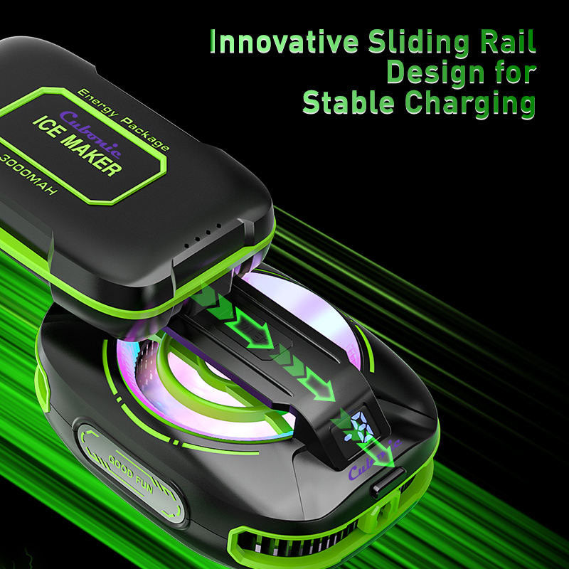 Cubonic Frostrix Power with Detachable 3000Mah Battery Type C AI Mode RGB Magnetic/Clip/Metal Adhesive Mobile Cooler