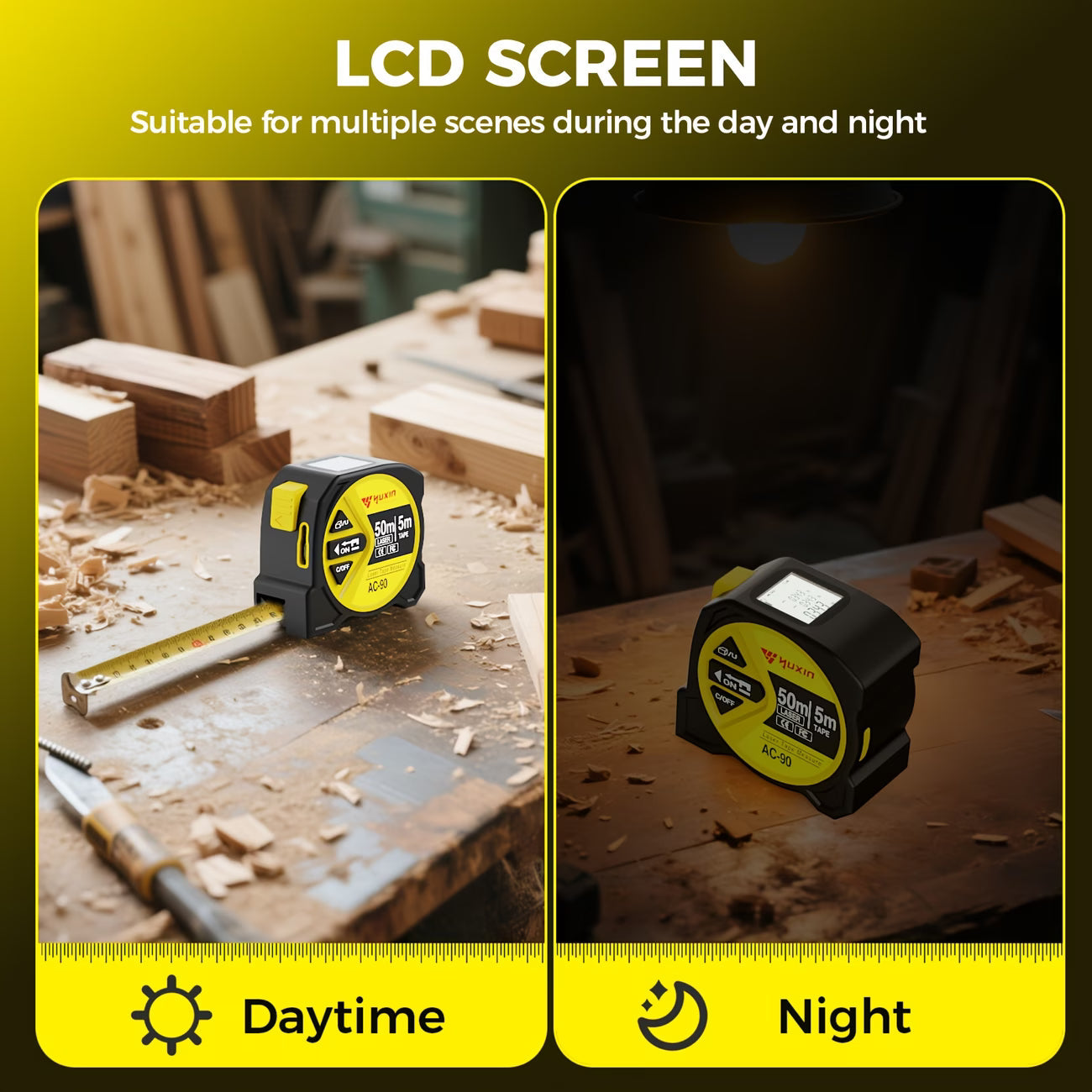 3-in-1 Digital Laser Distance Meter & Tape Measurement 5x40 m Range