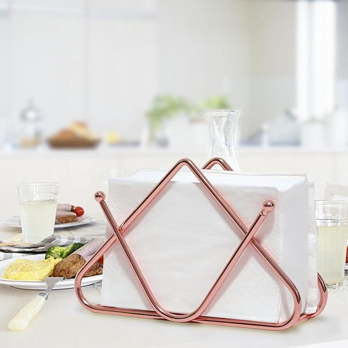 Gold Napkin Holder for Dining Table - Tissue Paper Stand Stylish Decorative Piece