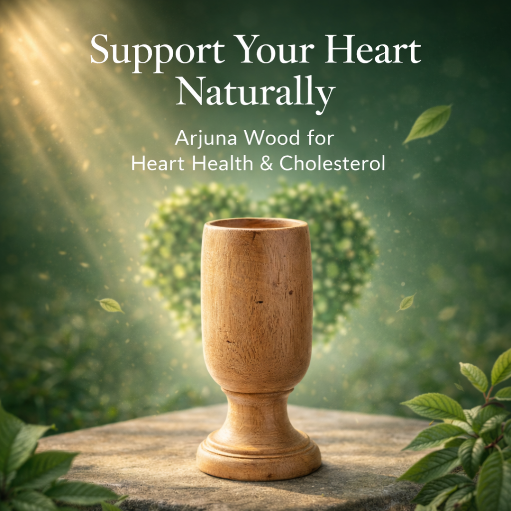 Heart Care and BP Control Arjuna Wood Water Glass