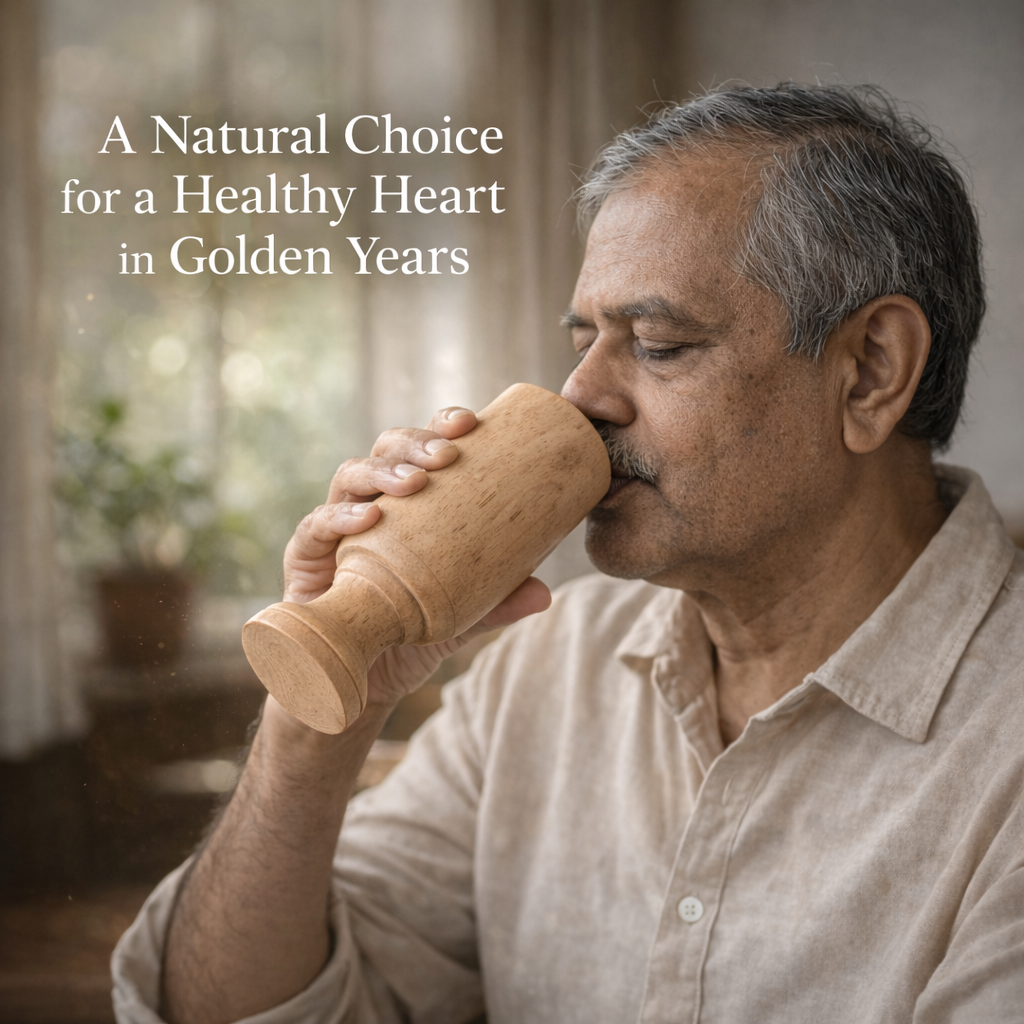 Heart Care and BP Control Arjuna Wood Water Glass