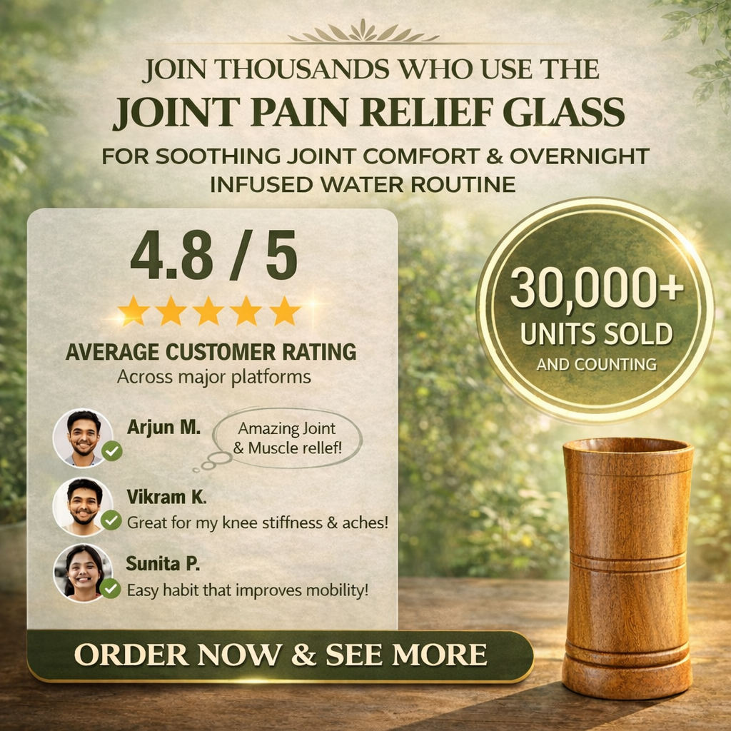 Joint Pain Relief Wooden Water Glass