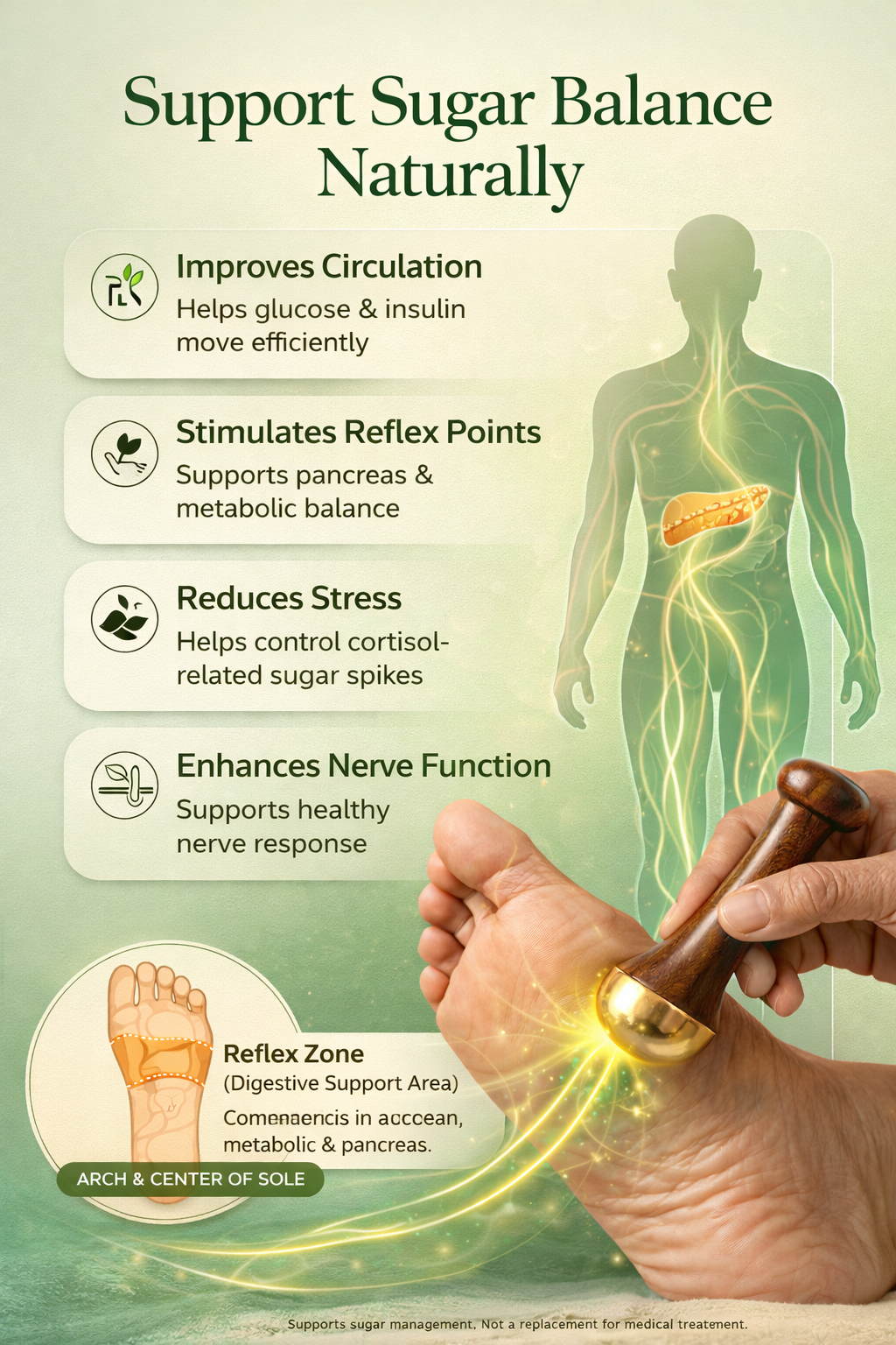 SugarBalance Kansa Wand Foot Massager