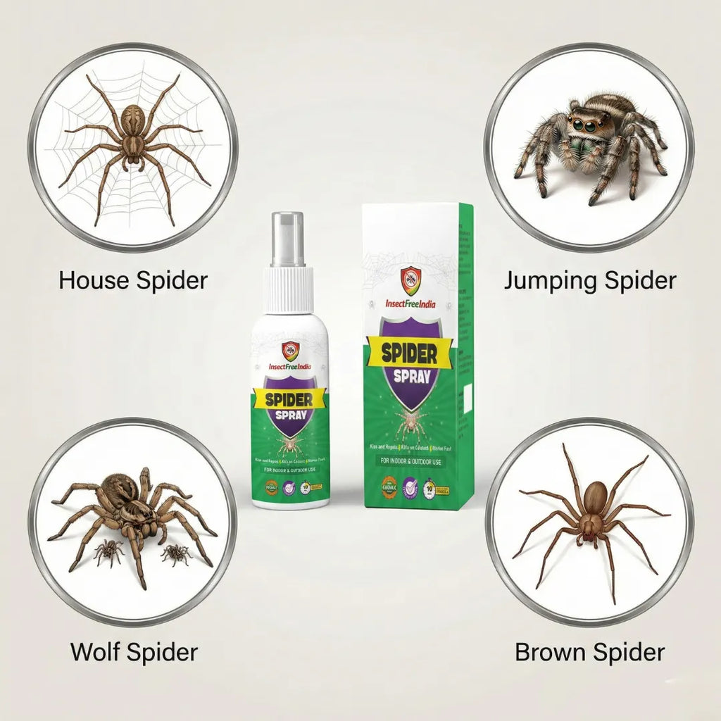 Spider Repellent Spray for Home & Office | Herbal Natural Formula | Indoor & Outdoor Use | Insect Free India